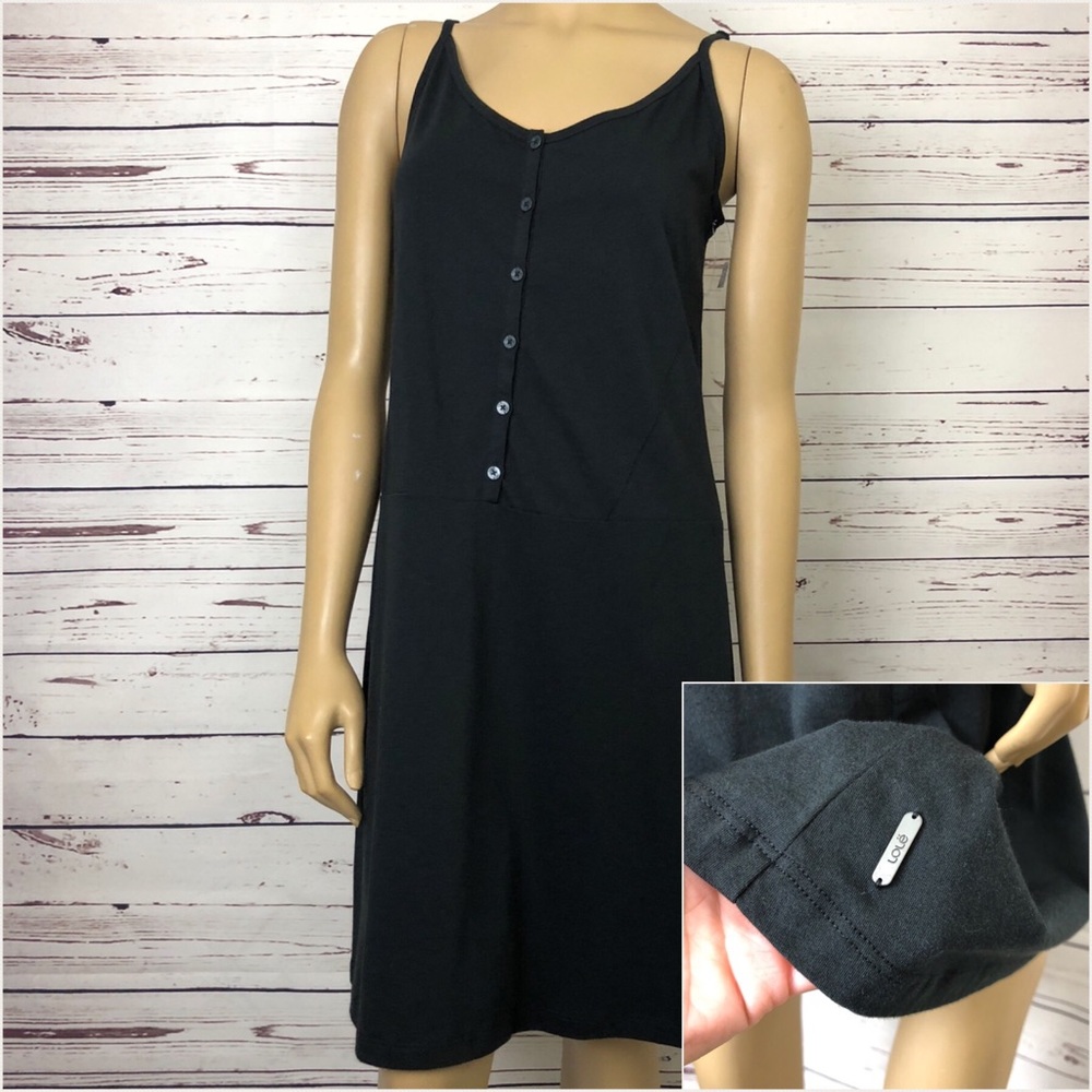 Lole Bliss Campri Dress in Black Spaghetti Strap